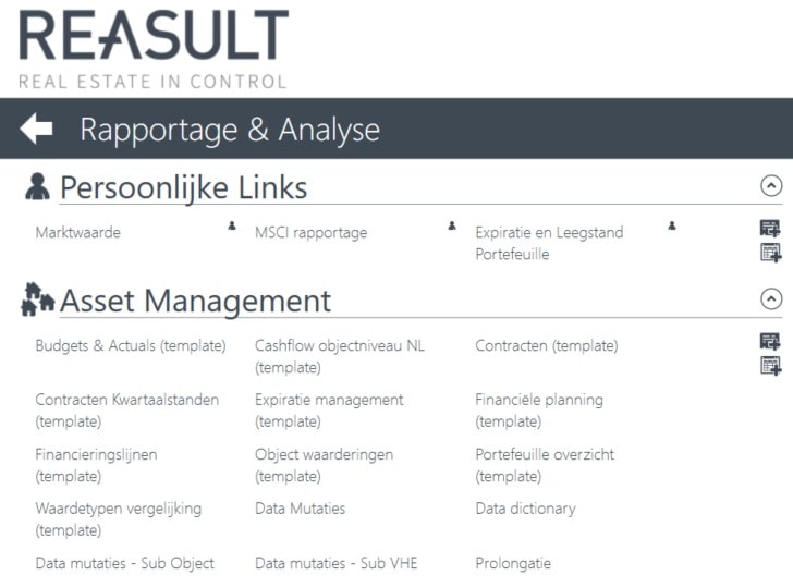 Rapportage & Analyse Portal Reasult